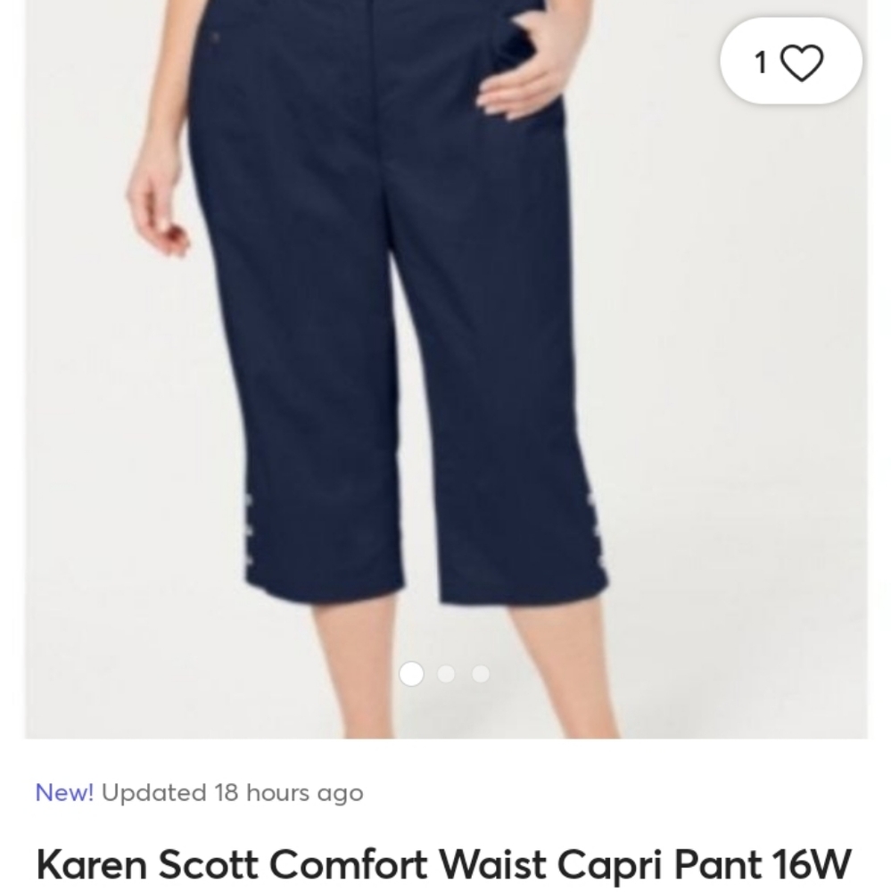KAREN SCOTT BLUE CAPRI PANT SIZE 10